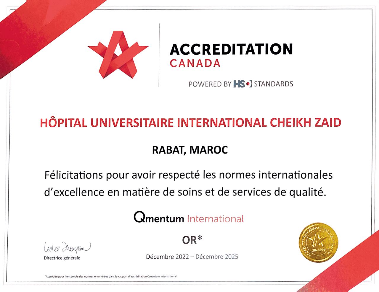 Accréditation internationale